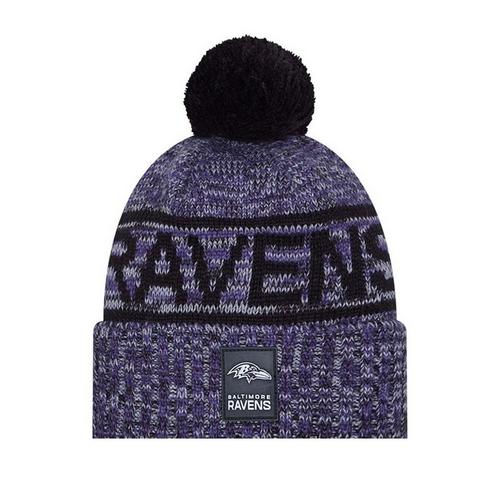 New Era Baltimore Ravens 2025 Sideline Pom Beanie - Primary Image