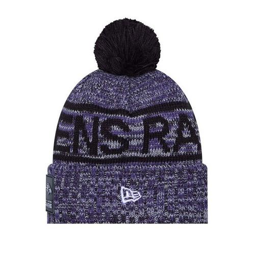 New Era Baltimore Ravens 2025 Sideline Pom Beanie - Primary Image