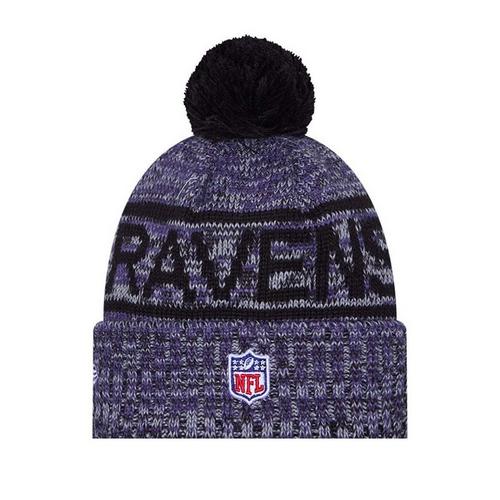 New Era Baltimore Ravens 2025 Sideline Pom Beanie - Primary Image