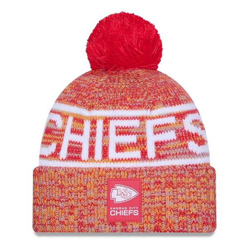 New Era Kids' Kansas City Chiefs 2025 Sideline Cold Weather Pom Beanie - Primary Image