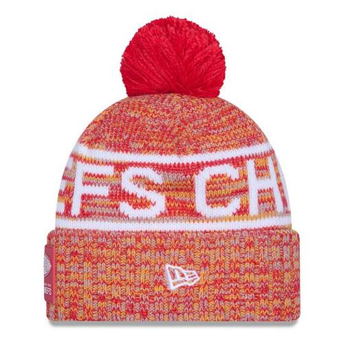 New Era Kids' Kansas City Chiefs 2025 Sideline Cold Weather Pom Beanie - Primary Image