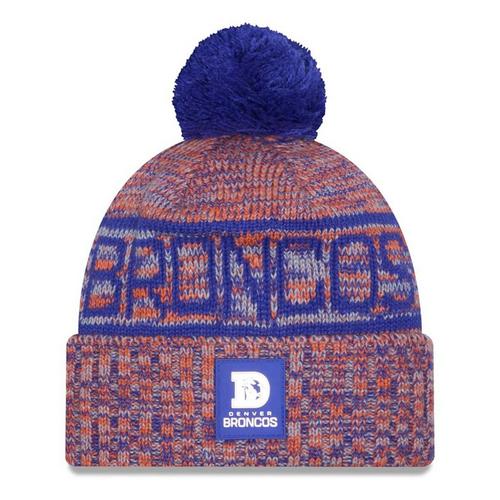 New Era Kids' Denver Broncos 2025 Sideline Cold Weather Pom Beanie - Primary Image