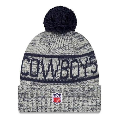 New Era Kids' Dallas Cowboys 2025 Sideline Cold Weather Pom Beanie - Primary Image