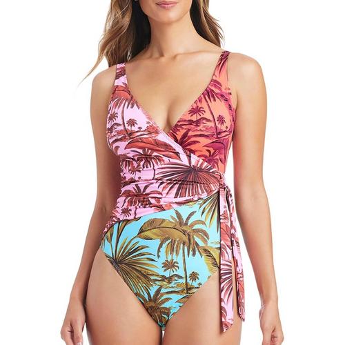 Women's Bleu Rod Beattie White Lotus Surplice Mio One Piece Swimsuit - Primary Image