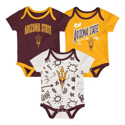 Genuine Stuff Baby Arizona State Sun Devils All Day Play Onesie 3 Pack - Primary Image