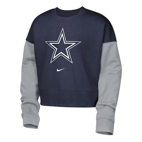 Nike Girls' Dallas Cowboys Rewind Oversize Crewneck - Primary Image