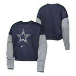 Nike Girls' Dallas Cowboys Rewind Oversize Crewneck - Thumbnail 3 of 3
