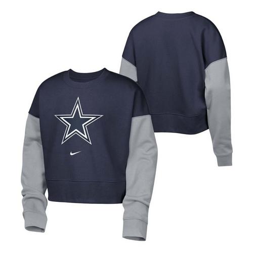 Nike Girls' Dallas Cowboys Rewind Oversize Crewneck - Primary Image