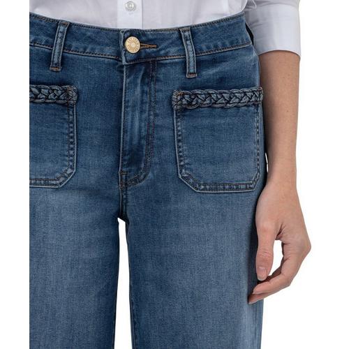 Women's KUT from the Kloth Meg Braided Patch Pocket Wide Leg Jeans - Primary Image
