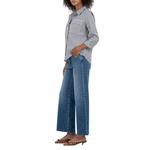 Women's KUT from the Kloth Meg Fab Ab Raw Hem Relaxed Fit Wide Leg Ankle Jeans - Thumbnail 3 of 4