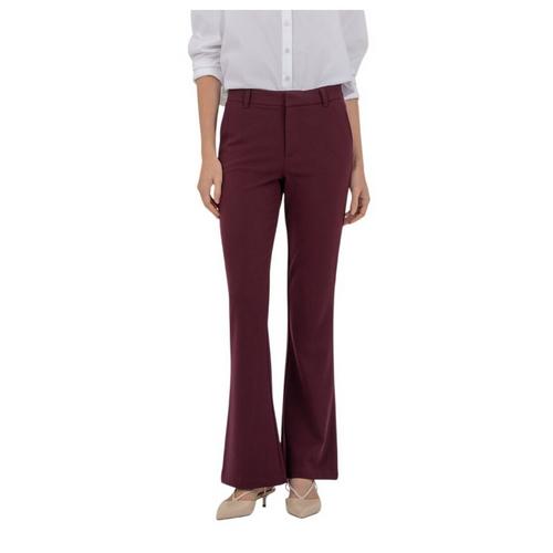 Kut from The Kloth Stella High-Rise Flare with Trouser Pockets in Bordeaux - Bordeaux - 6