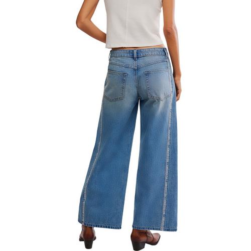 Women's Free People We The Free On The Edge Selvedge Wide Leg Jeans - Primary Image