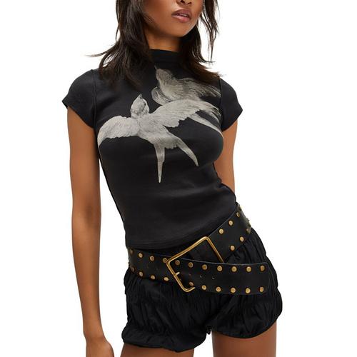 Women's Free People Birds In Flight Mock Neck Shirt - Primary Image