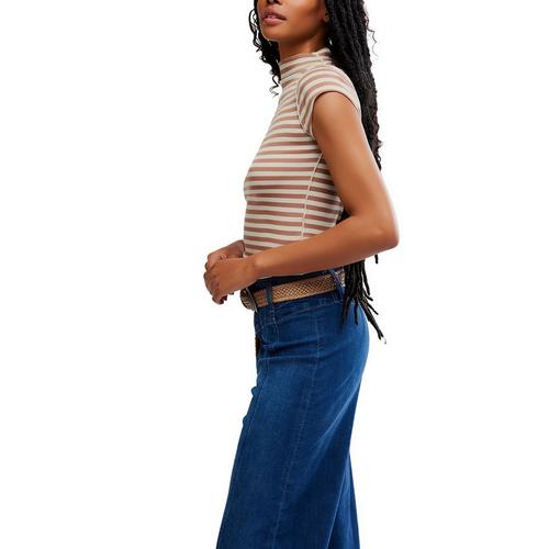 Women's Free People We The Free Lola Striped Mock Neck Shirt - Primary Image