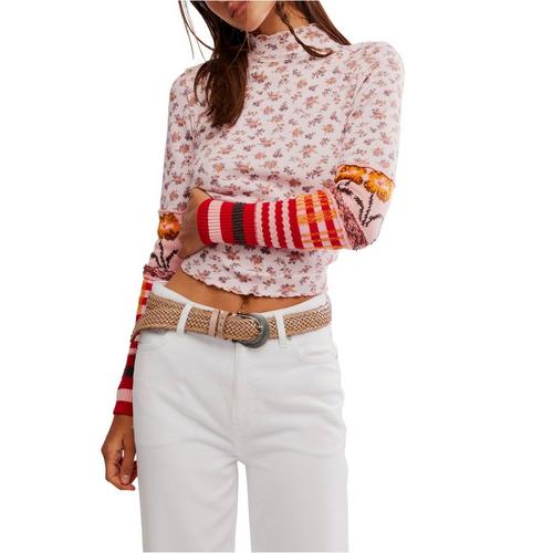 Women's Free People We The Free Bold Bowery Cuff Long Sleeve Mock Neck Shirt - Primary Image