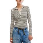 Women's Free People We The Free Lake Stripe Long Sleeve Mock Neck Henley - Thumbnail 1 of 4