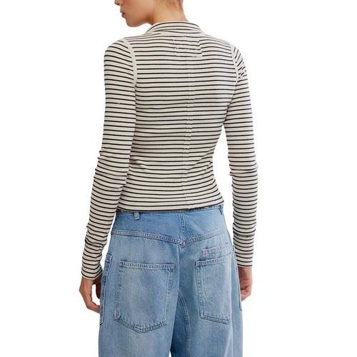Women's Free People We The Free Lake Stripe Long Sleeve Mock Neck Henley - Primary Image
