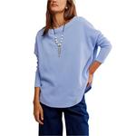 Women's Free People We The Free Latte Blues Solid Thermal Long Sleeve Boat Neck Shirt - Thumbnail 1 of 4