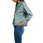 Women's Free People We The Free Tattered And Ruffled Denim Long Sleeve Shirt - Thumbnail 2 of 4