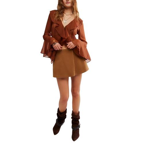 Women's Free People We The Free Paradise Found Suede Skort - Primary Image