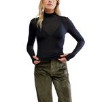 Women's Free People Close to Home Layering Long Sleeve Mock Neck Shirt - Thumbnail 1 of 4