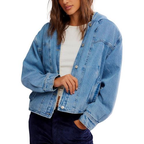Women's Free People We The Free Asher Cozy Hooded Denim Jacket - Primary Image