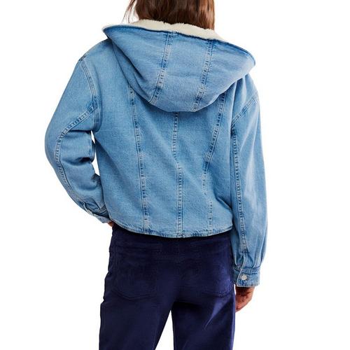 Women's Free People We The Free Asher Cozy Hooded Denim Jacket - Primary Image