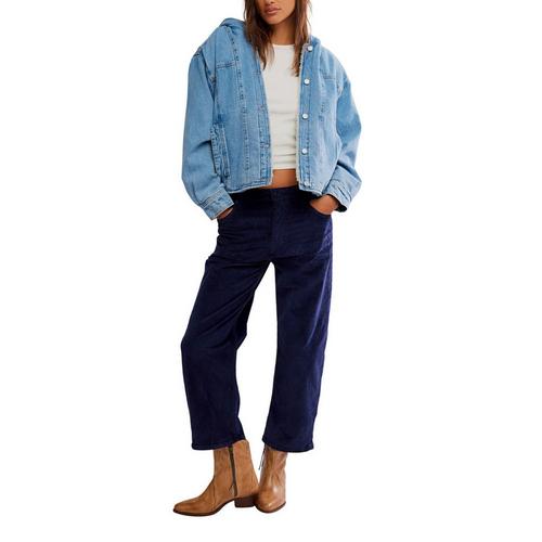 Women's Free People We The Free Asher Cozy Hooded Denim Jacket - Primary Image