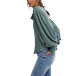 Women's Free People We The Free Quinn Knit Thermal Long Sleeve Henley - Thumbnail 2 of 5