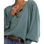 Women's Free People We The Free Quinn Knit Thermal Long Sleeve Henley - Thumbnail 4 of 5