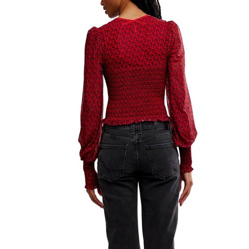 Women's Free People Dottie Printed Knit Long Sleeve Scoop Neck Shirt - Primary Image
