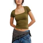 Women's Free People Clean Lines Sunfade Square Neck Shirt - Thumbnail 1 of 5