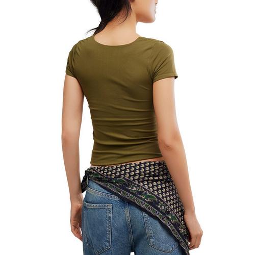 Women's Free People Clean Lines Sunfade Square Neck Shirt - Primary Image