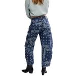 Women's Free People We The Free Good Luck Printed Relaxed Fit Barrel Jeans - Thumbnail 4 of 6