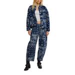 Women's Free People We The Free Good Luck Printed Relaxed Fit Barrel Jeans - Thumbnail 6 of 6