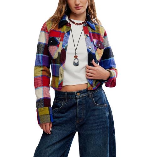 Women's Free People We The Free Winnie Plaid Long Sleeve Shacket - Primary Image