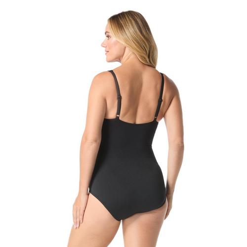 Women's Gabar High Neck Heathered One Piece Swimsuit - Primary Image