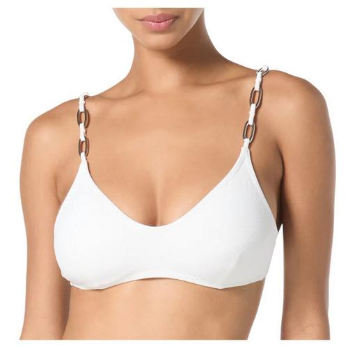 Women's Michael Kors U-Neck Oval Link Bralette Swim Bikini Top - Primary Image