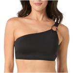 Women's Carmen Marc Valvo One Shoulder Ring Crop Swim Bikini Top - Thumbnail 1 of 4