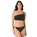 Women's Carmen Marc Valvo One Shoulder Ring Crop Swim Bikini Top - Thumbnail 2 of 4