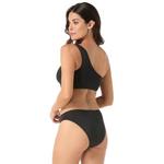 Women's Carmen Marc Valvo One Shoulder Ring Crop Swim Bikini Top - Thumbnail 3 of 4