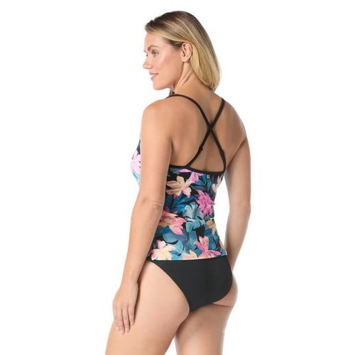 Women's Beach House Ambition Fitted Cross Back Textured Swim Tankini - Primary Image