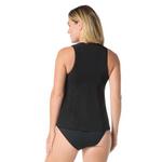 Women's Beach House Sport Racer Zip Front Textured Swim Tankini - Thumbnail 2 of 2