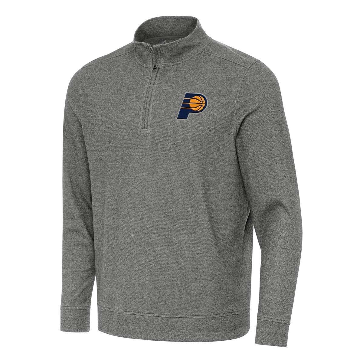 Antigua Heather Indiana Pacers Subtle Quarter-Zip Sweatshirt