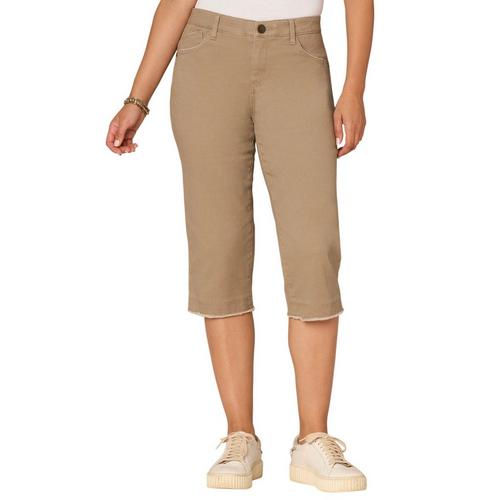 Women's Democracy “Ab”solution Fray Hem Skimmer Straight Capri Jeans - Primary Image