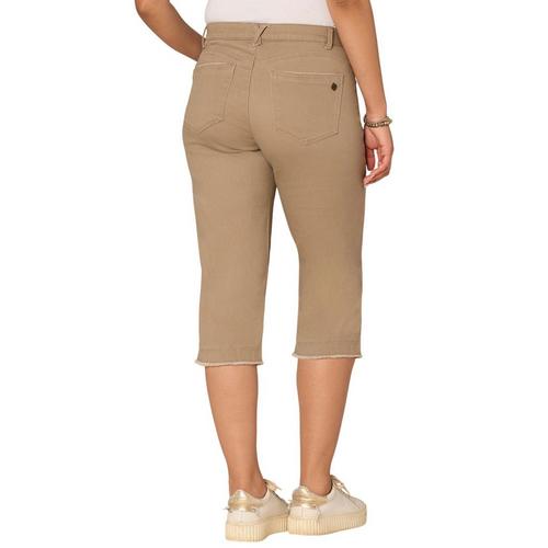 Women's Democracy “Ab”solution Fray Hem Skimmer Straight Capri Jeans - Primary Image