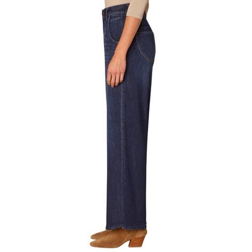 Women's Democracy Petite "Ab"Solution Skyrise Tulip Hem Wide Leg Jeans - Primary Image