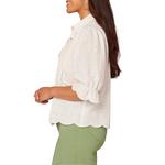 Women's Democracy Crochet Inset Blouson Sleeve Button Up Shirt - Thumbnail 2 of 3