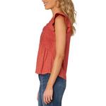 Women's Democracy Flutter Mixed Media V-Neck Shirt - Thumbnail 2 of 4