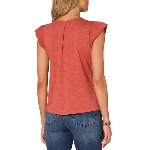 Women's Democracy Flutter Mixed Media V-Neck Shirt - Primary Image